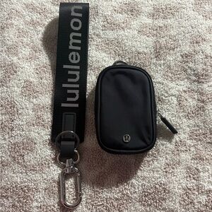 Lululemon Black Keychain and Pouch